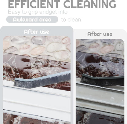 Crevice Cleaning Brush Bathroom Tile Groove Gap Cleaning Brush Premium Crevice Cleaning Tool Aluminum Support with 15° Angled Head-Grout Thin Brush,Kitchen & Bathroom Tool (3PCS)