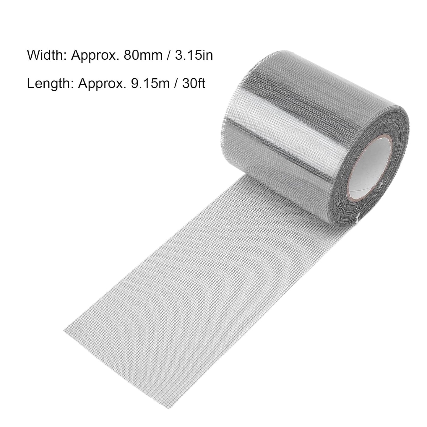 Window Screen Repair Tape, 80mmx9.15m Heavy Duty Screen Repair Kit Transparent Self Adhesive Mesh Screen Repair Patch for Window Screen and Screen Door Tears Holes (Gray)