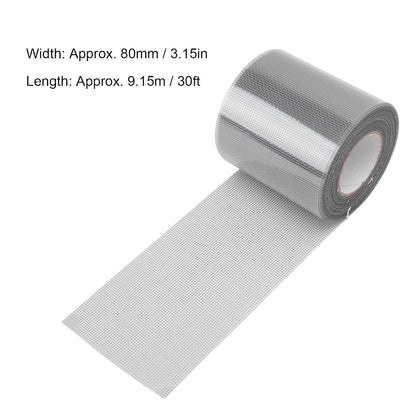 Window Screen Repair Tape, 80mmx9.15m Heavy Duty Screen Repair Kit Transparent Self Adhesive Mesh Screen Repair Patch for Window Screen and Screen Door Tears Holes (Gray)