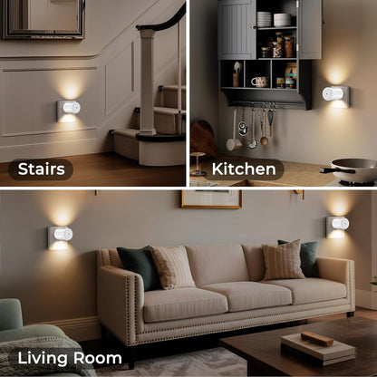 GEPLAD 4-Pack Motion Sensor Night Light, Plug into Wall Dusk to Dawn LED Nightlight, Auto On/Off, 3000K Soft White 100 Lumens, Rotatable Plug-in Design for Hallway, Staircase, Bathroom, Corridor