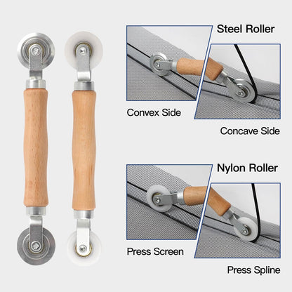 Window Screen Door Repair Kit Include Window Screens Mesh 48"x114" with All Tools in Window Screen Replacement(Screen Rollers, Splines, Hook), Yolovit