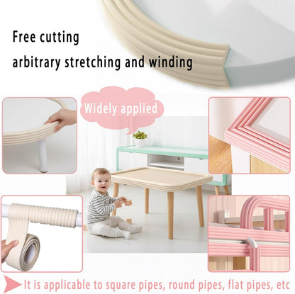 Baby Proof Corners and Edges, 6.5 Ft Self - Adhesive Edge Protector for Baby, Soft NBR Rubber Foam Padding, Furniture, Sharp Edge Safety Corner Edge Bumper Guard-Black