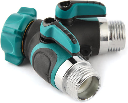 Hose Splitter 2 Way Heavy Duty Y Valve, Spigot Splitter for Garden Hose, Water Hose Y Splitter with 2 Extra Rubber Washers