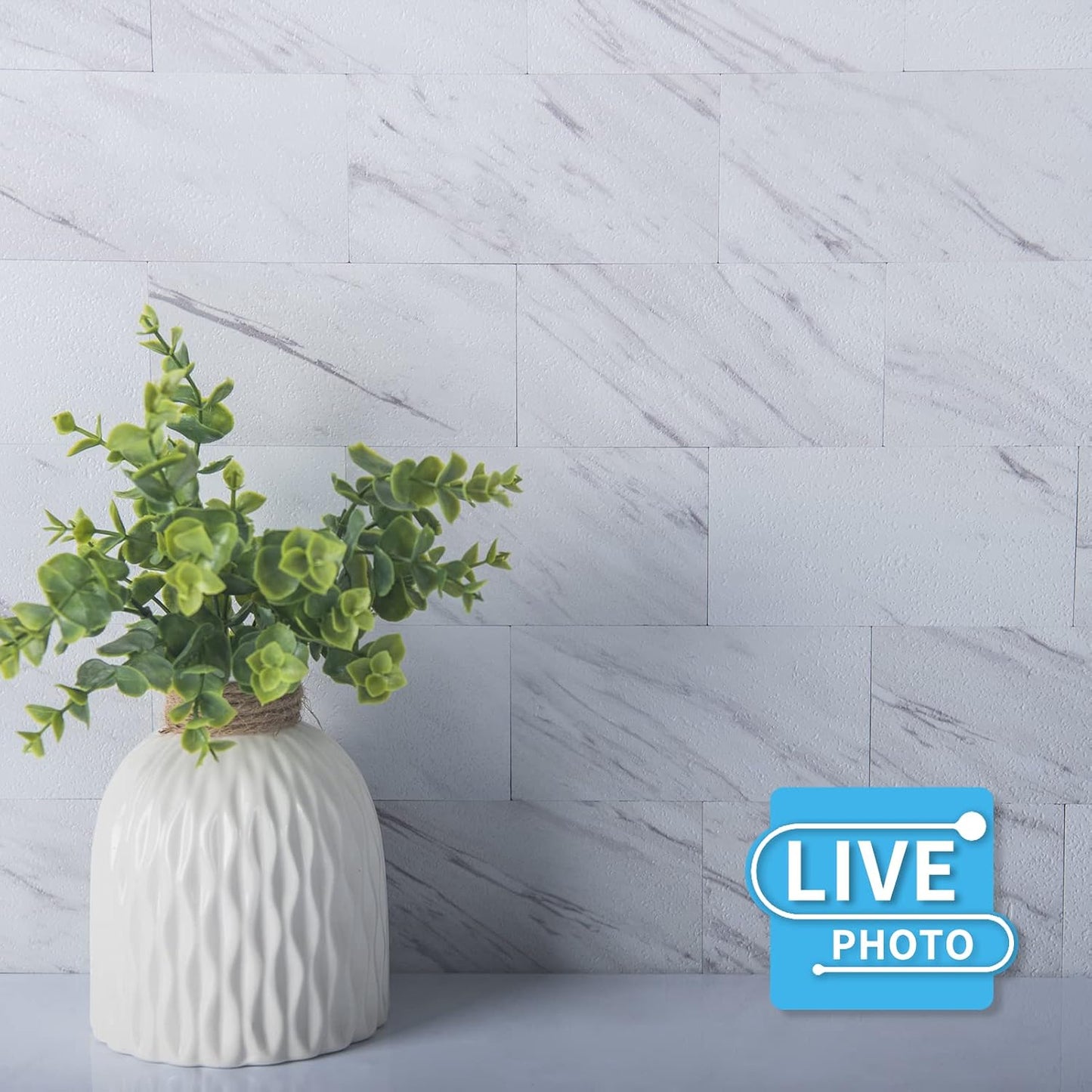 Art3d 102-Piece Peel and Stick Wall Tile for Kitchen Backsplash, Bathroom, Fireplace, 3in. × 6in. Stick on Subway Tile, Glossy White