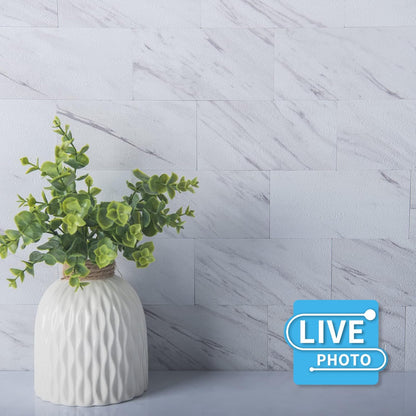 Art3d 102-Piece Peel and Stick Wall Tile for Kitchen Backsplash, Bathroom, Fireplace, 3in. × 6in. Stick on Subway Tile, Glossy White
