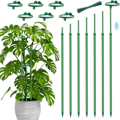 Telescoping Plant Stakes,3Pcs 17.9In to 42.3In Adjustable Monstera Plant Support Orchid Sticks with Clips, Plant Sticks Support Tall for Monstera,Orchids,Tomatoes,Vines & Indoor Outdoor Plants