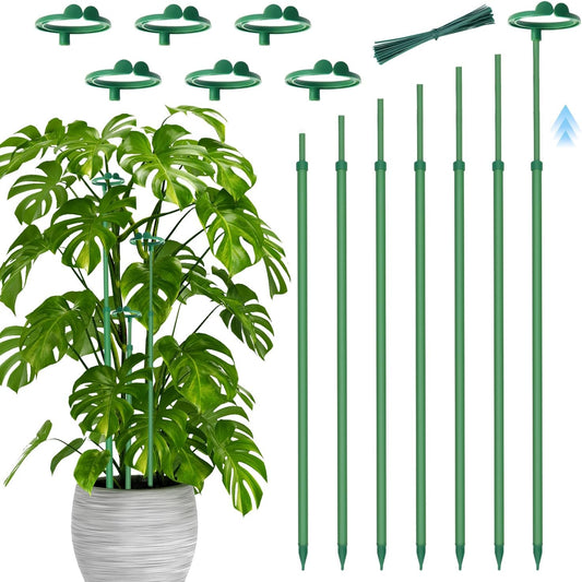 Telescoping Plant Stakes,3Pcs 17.9In to 42.3In Adjustable Monstera Plant Support Orchid Sticks with Clips, Plant Sticks Support Tall for Monstera,Orchids,Tomatoes,Vines & Indoor Outdoor Plants