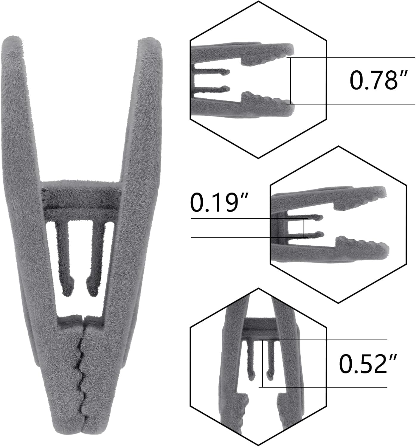 Tinfol Velvet Hanger Clips, 24 Pack Black Pants Hangers Clips, Large Opening Clothes Pin, Strong Finger Flocked Clip Perfect for Use with Slim-line Clothes Velvet Hanger