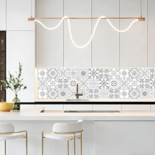 PVC Peel and Stick Tile Stickers 24Pcs Waterproof Removable Backsplash Wall Decals Self-Adhesive Subway Stickers for Kitchen Bathroom RV Instant DIY Upgrade Sticker (Style D, 3.94 x 3.94 Inch)