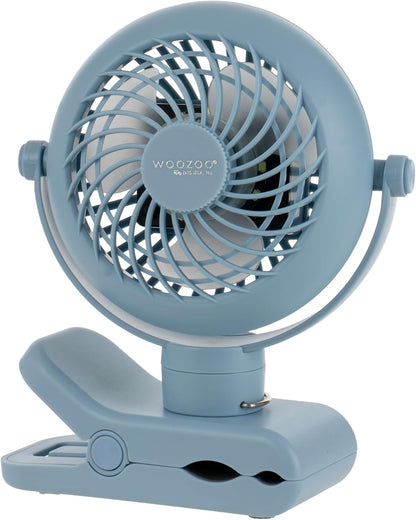 IRIS USA WOOZOO 3.5" Cordless Portable Clip On Fan, USB-C Rechargeable Fan, LED Light, Mosquito Repellent Tray, 360° Tilt, 3 Speeds,Bedside Kitchen Camping Golfing Outdoor Use, Black