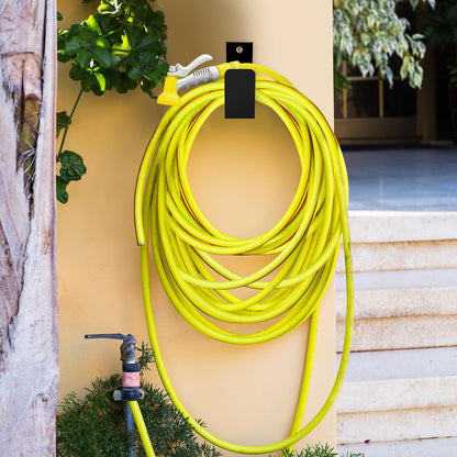 CroBlissful Garden Hose Holder Wall Mount Garden Water Hose Hanger Metal Line Hanger Holds Over 100' Heavy Duty Bracket for Outside Expandable Extension Cords Ropes Holder(White)