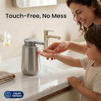 GentleJet NovaJet Automatic Foaming Soap Dispenser – Touchless Sensor, USB-C Rechargeable, 304 Stainless Steel, IPX5 Waterproof for Bathroom Kitchen Sink, 12 oz / 350 ml