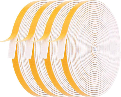 Door Weather Stripping-3 Rolls, 1/2 Inch Wide X 1/2 Inch Thick Total 20 Feet Long, Adhesive Foam Seal Tape for Window Insulation(6.5ft x 3 Rolls)