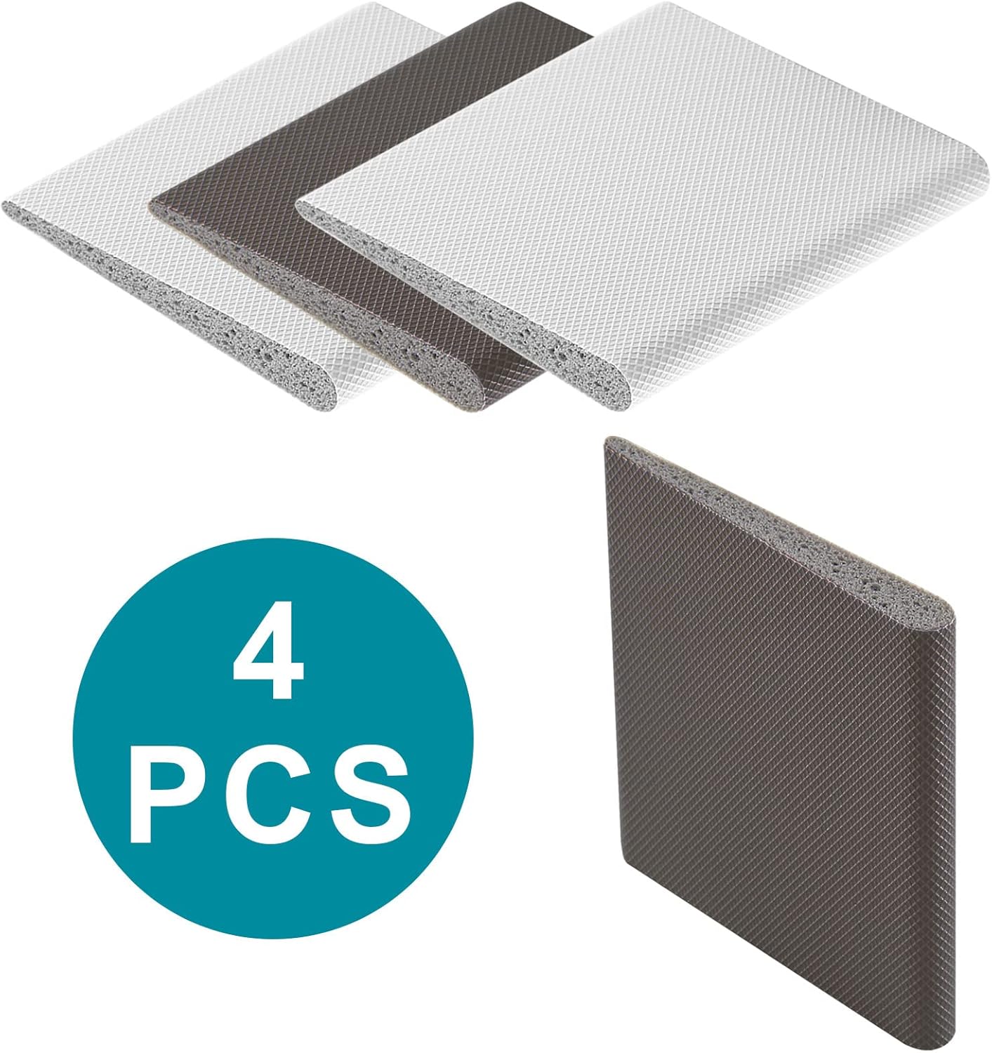 4 Pcs Door Corner Seals, Exterior Door Jamb Frame Seal, Self-Adhesive Wedge Draft Stoppers Foam Pads for Weather Stripping Noise Isolating (White)
