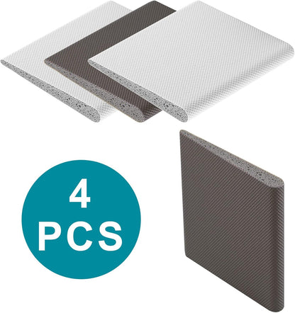 4 Pcs Door Corner Seals, Exterior Door Jamb Frame Seal, Self-Adhesive Wedge Draft Stoppers Foam Pads for Weather Stripping Noise Isolating (White)