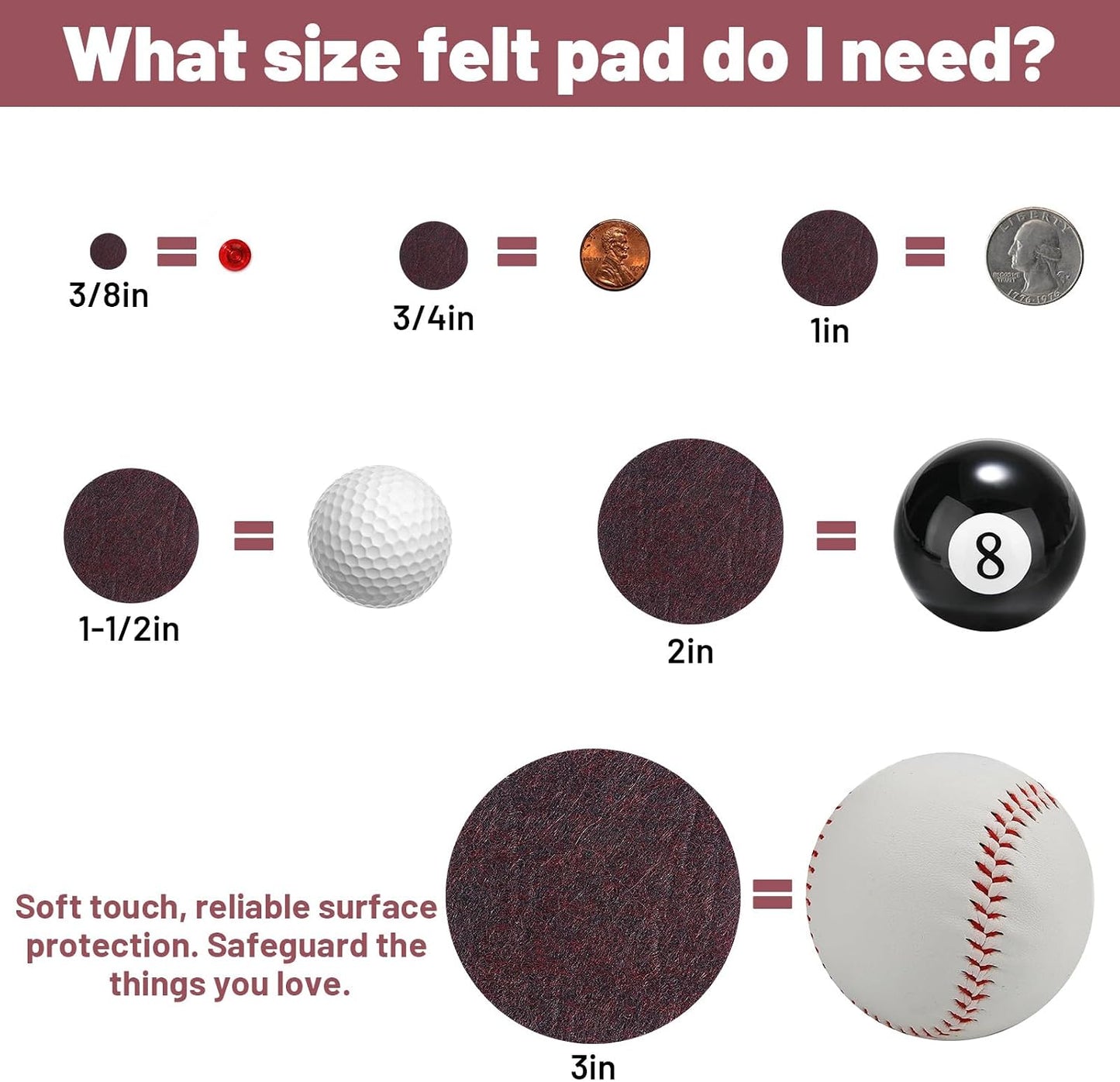 18Pcs Furniture Pads for Hardwood Floors, 5cm/2in Brown Round Furniture Leg Floor Protectors, 5mm/0.2in Thick Chair Leg Pads for Furnitures Table Feet, Reduce Noise