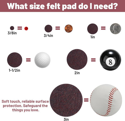 18Pcs Furniture Pads for Hardwood Floors, 5cm/2in Brown Round Furniture Leg Floor Protectors, 5mm/0.2in Thick Chair Leg Pads for Furnitures Table Feet, Reduce Noise