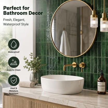 JOLOV 10 Pack Peel and Stick Backsplash Tiles, Waterproof 3D Stickers | Thicker self-adhesive 3D tile stickers for kitchen and bathroom walls; removable, waterproof and easy to install.