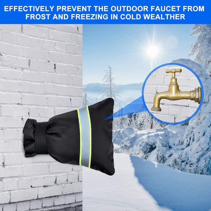 Outdoor Faucet Cover, Faucet Cover Socks for Winter Freeze Protection with Reflective Strips, Waterproof Insulated Spigot Tap Cover, Reusable Sprinkle Valve Insulation Wrap and Hose Bib Cover, 4 Pack