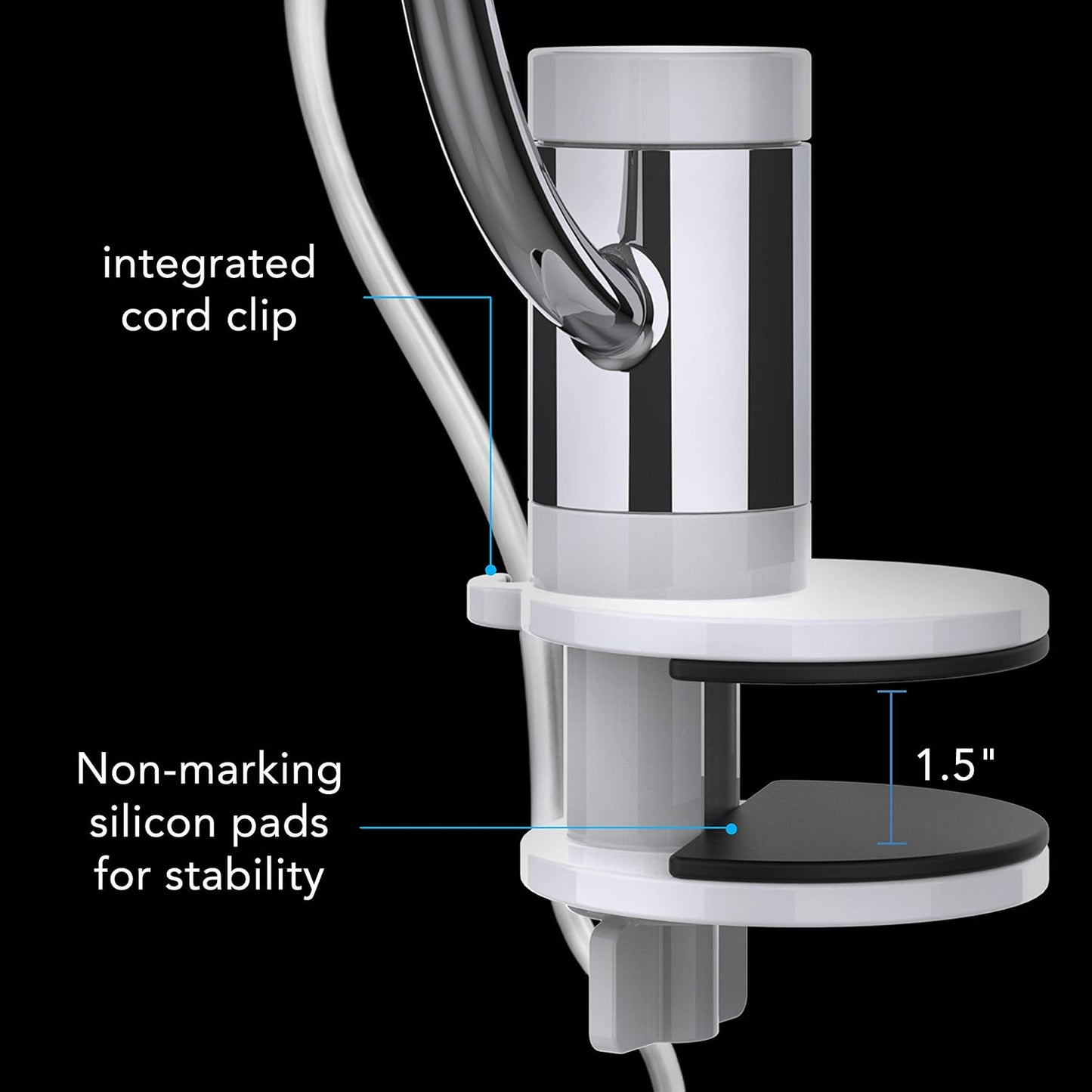 Vornado Pivot Clip Personal Air Circulator, 3-Speed, Portable Desk Fan with Multi-Surface Clip, 360-Degree Adjustable Axis, 9 in Tall, 4 in Diameter, Whisper Quiet, Ice White
