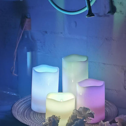 Battery Operated Flameless Candles with Remote Timer Real Wax Realistic Bright Flicker Flickering Electric Electronic LED Pillar Lights Home Wedding Party Decorations Set of 3 Rustic Texture Gray Grey