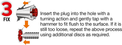 WETNFIX (20 Discs) - Fixing Wall Plugs Fast! No Need to Fill or redrill.