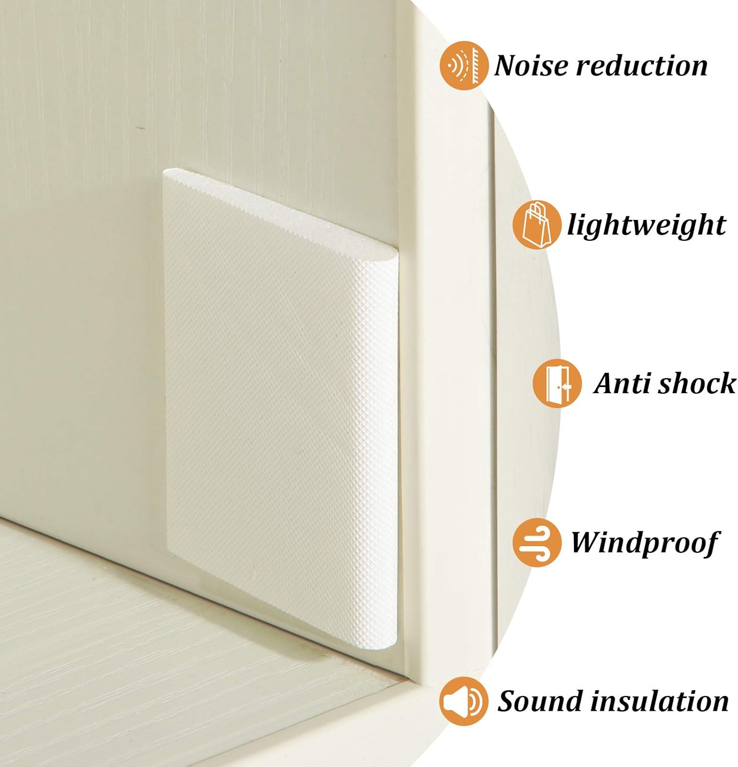 Jetec 14 Pieces Door Corner Seals Self Adhesive Exterior Door Frame Seal Weather Stripping Corner Pad Foam Draft Stopper Gap Filler Bottom for Weather Protection, Isolation of Noise(Black and White)