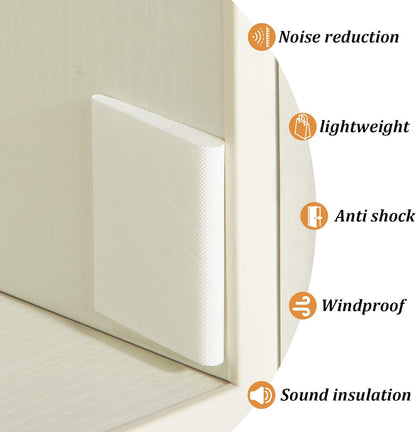Jetec 14 Pieces Door Corner Seals Self Adhesive Exterior Door Frame Seal Weather Stripping Corner Pad Foam Draft Stopper Gap Filler Bottom for Weather Protection, Isolation of Noise(Black and White)