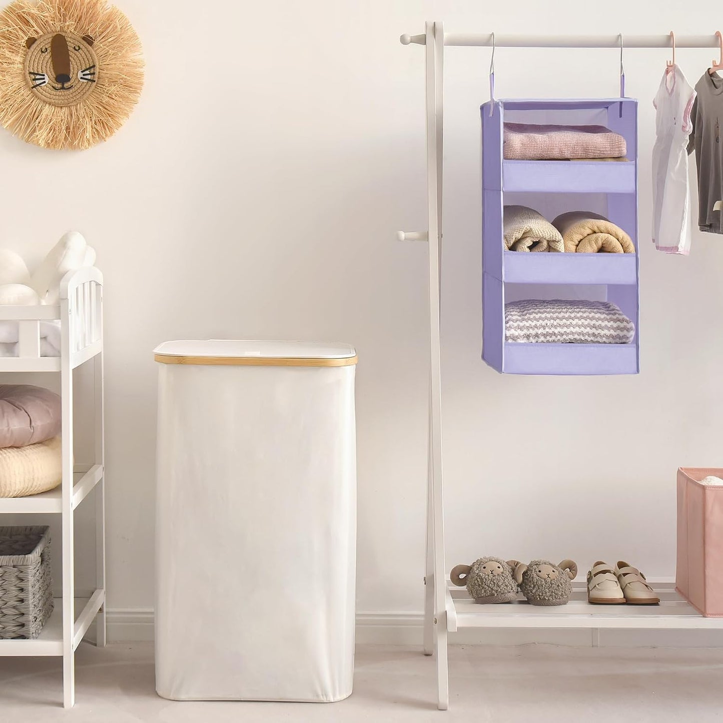 GRANNY SAYS 3-Shelf Hanging Closet Organizer and Storage, Collapsible Hanging Closet Shelves, Hanging Organizer for Closet & RV, Gray, 29 ½" H X 12" W X 12" D, 1-Pack