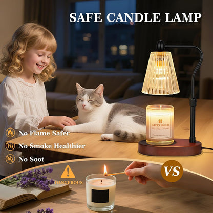 Imenlox Candle Warmer Lamp, with Timer and Dimmer, Adjustable Height, for Mom, Christmas Birthday Gifts for Women, House Warming Gifts Home Decor, Wax Warmer for Jar Candles(Amber)