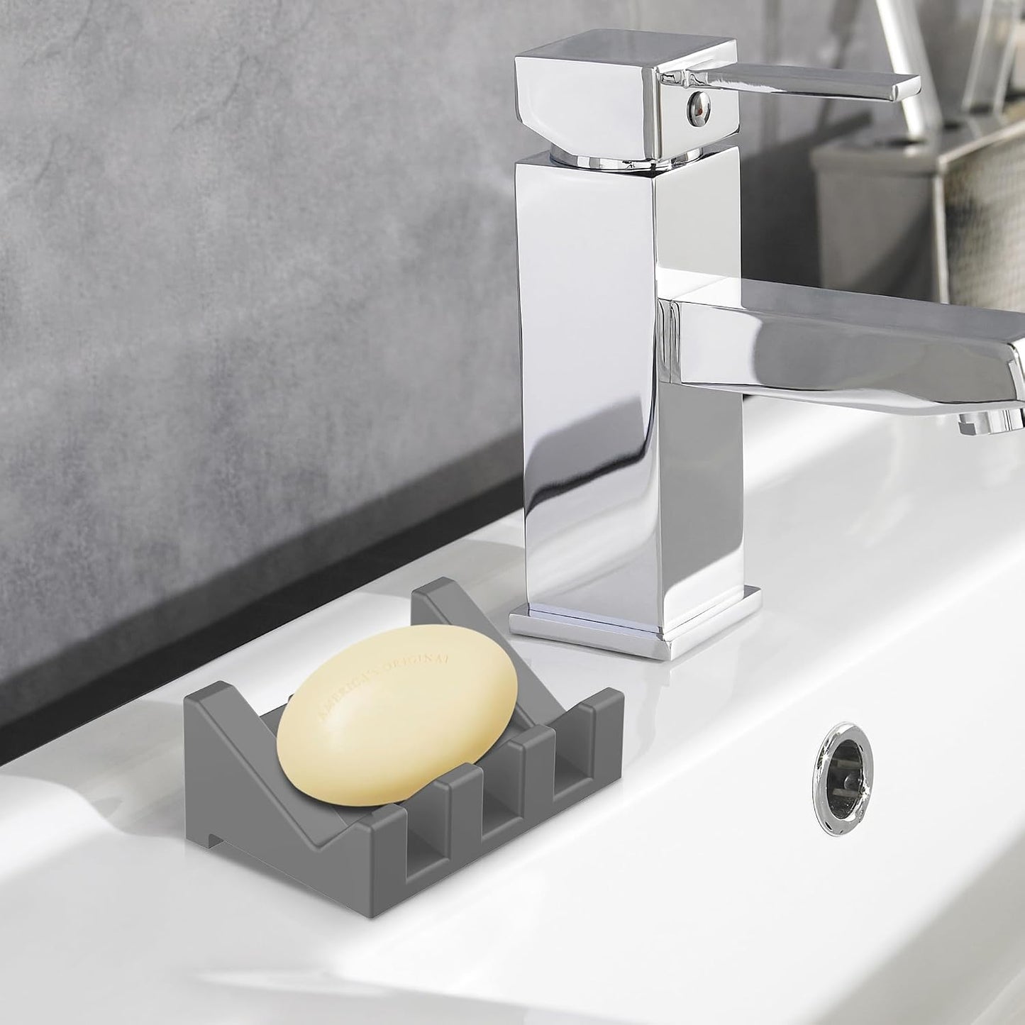 Silicone Soap Dish Set,3PCS Self Draining Soap Holder for Bar Soap | Self draining silicone soap dish with drainage,waterfall design keeps bar soap dry,extended soap holder for shower,bathroom
