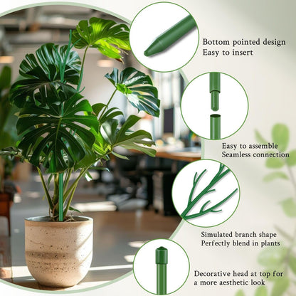 SupKing Adjustable Monstera Plant Support Garden Stakes 8 Pcs Stackable Branch Plant Stakes for Indoor Plants, Vine, Photos, Climbing and Potted Plants Come with 30 Pcs Plant Twist Tie