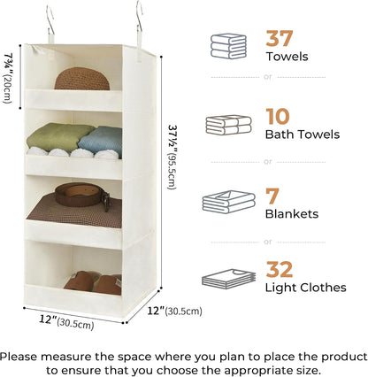 GRANNY SAYS 3-Shelf Hanging Closet Organizer and Storage, Collapsible Hanging Closet Shelves, Hanging Organizer for Closet & RV, Gray, 29 ½" H X 12" W X 12" D, 1-Pack
