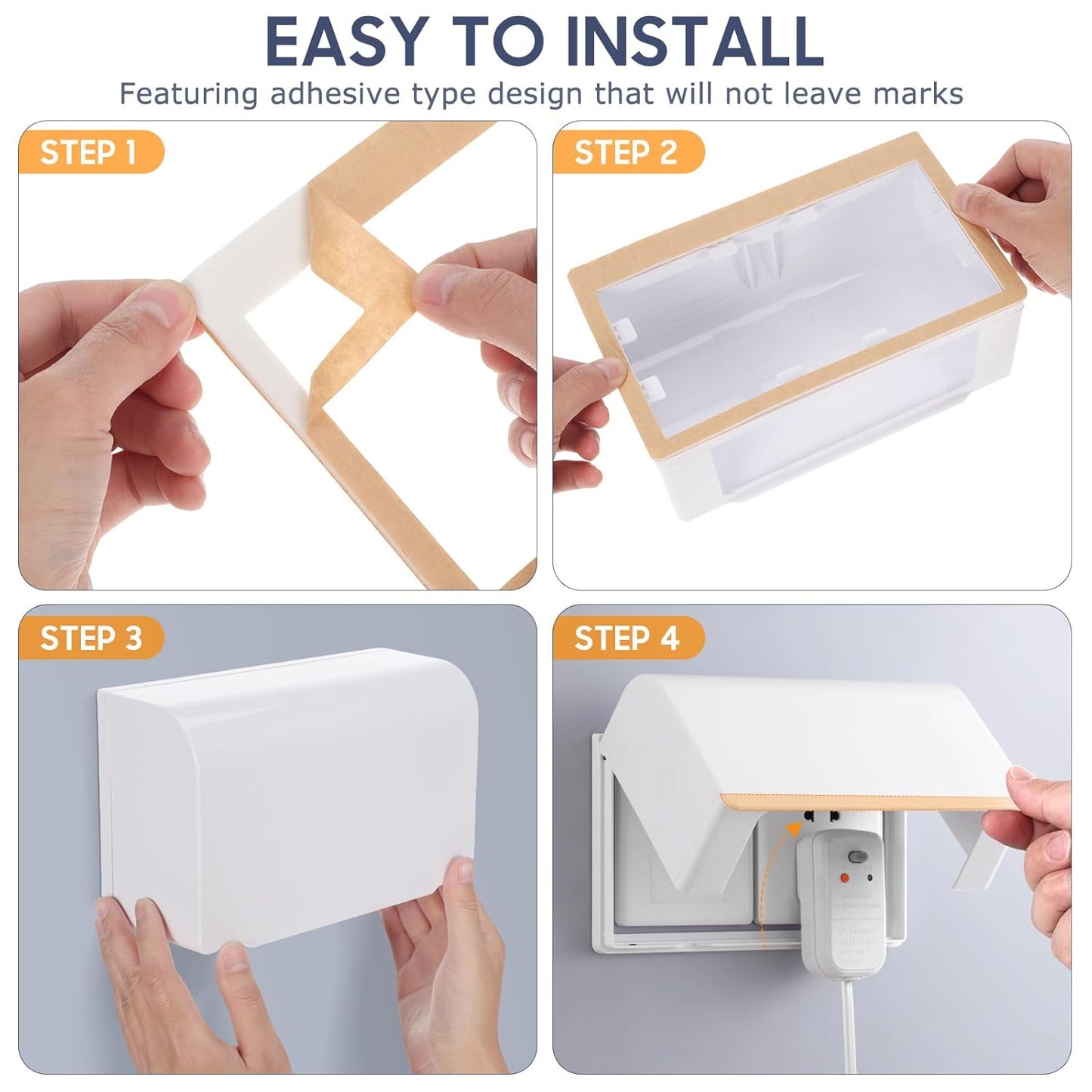 VANZACK Safety Outlet Cover Case Box, Outlet Covers Baby Proofing, Double-Position Socket Covers for Outlets Baby Proof, Plug Covers for Electrical Outlets