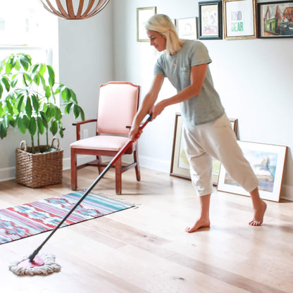 4 Pack Spin Mop Replacement Heads Microfiber Mop Refills Compatible with 2 Tank System Replace Head Safe for Cleaning All Hard-surfaced Floors Includes 1 Extra Mop Replacement Base