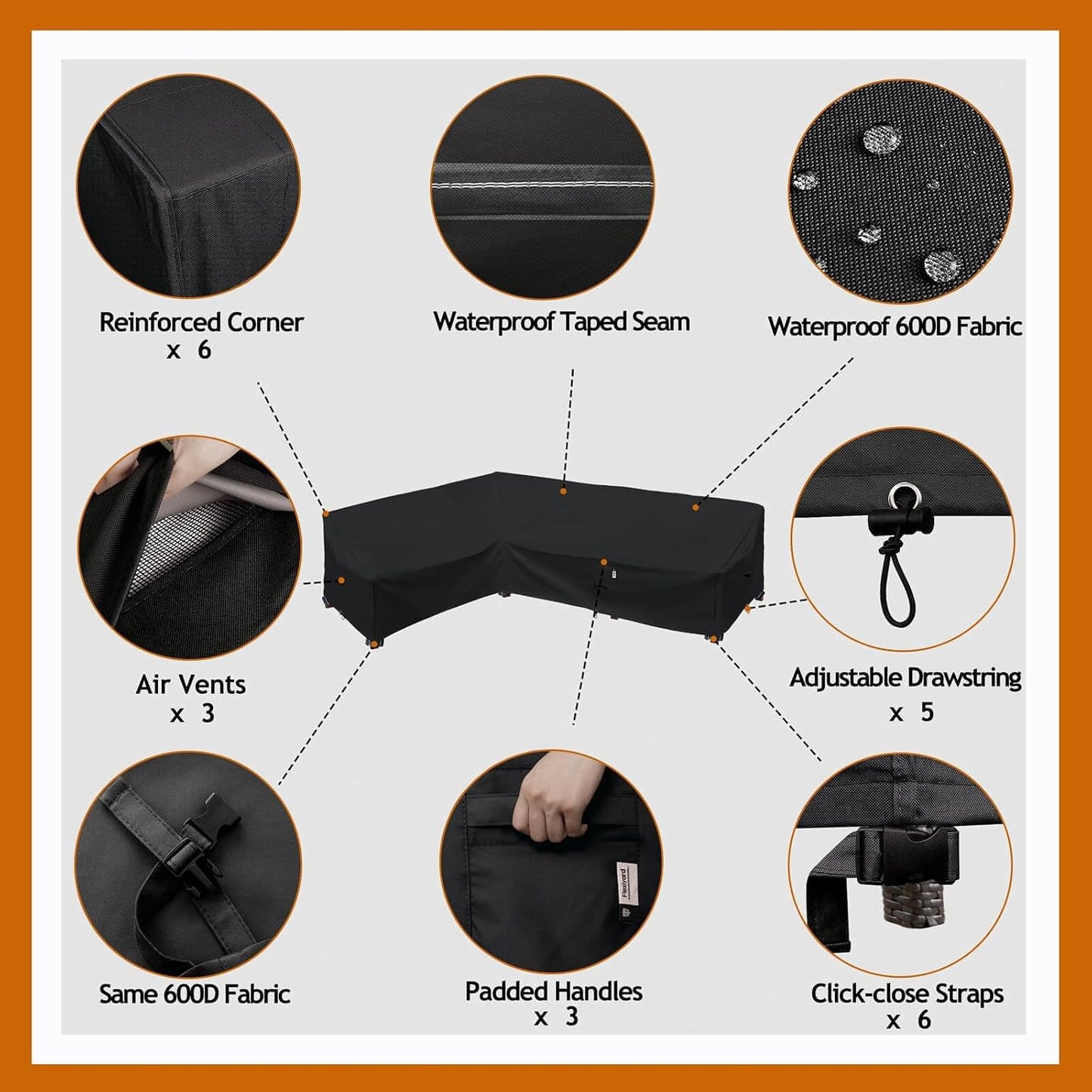 Patio Deck Box Cover, 63x30 Inch Fire Pit Covers with Straps and Handles, Waterproof Heavy Duty Outdoor Furniture Winter Cover for Keter, Suncast, Lifetime Container
