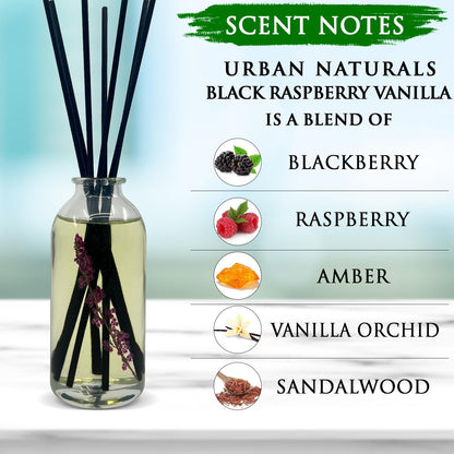 Urban Naturals Smoked Vanilla Reed Diffuser Set with Vanilla Bean, Sandalwood & Leather | Made in the USA - Colors C