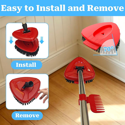 Spin Mop Replace Head for EasyWring 1 Tank,Upgraded Scrub Brush Replacement Head Compatible with Ocedar, 4 Microfiber Refills, 1 Handle, 1 Base and 1 Cleaning Brush Combo Set