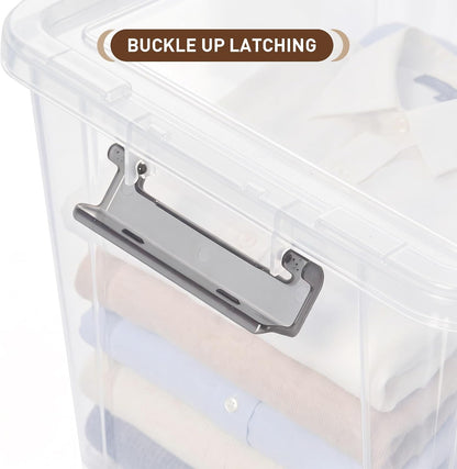 Citylife 57 QT Plastic Storage Bins with Double-Opening Lids, Storage Containers for Organizing, Large Clear Storage Box for Closet, Blankets, 2 Packs