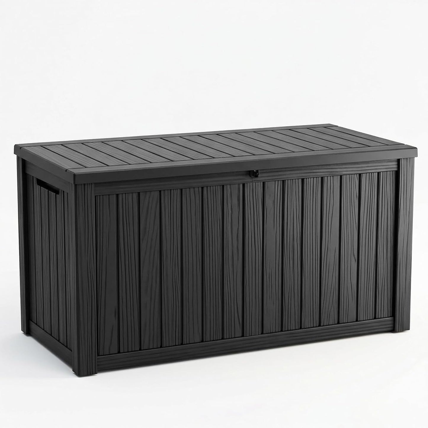 60 Gallon Outdoor Waterproof Storage Box, UV Resistant Resin Deck Box with Built-in Handle, Outdoor Storage Container for Patio Furniture, Garden Tools, Patio Cushions, Black