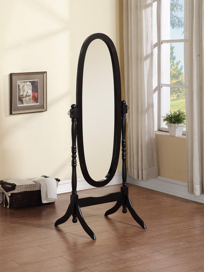 GTU Furniture Swivel Adjustable Full-Length Oval Wood Cheval Stand Floor Mirror(Pink)