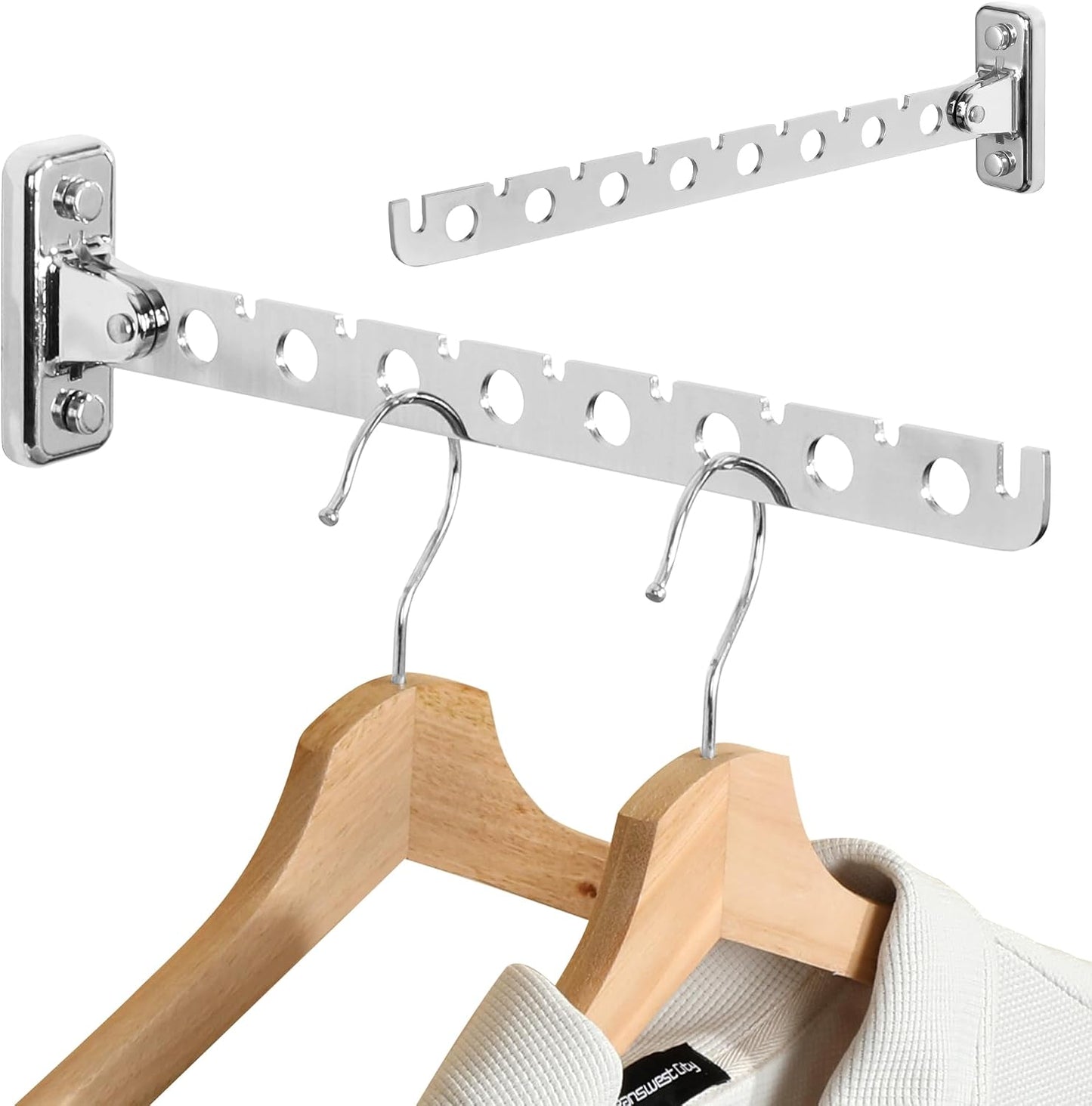 Alise Clothes Drying Racks Wall Mounted Coat Hangers,Black,2 Pcs | Foldable Hangers Clothes Hook Closet Storage Organizer,Swivel Space Saving Clothes Hanger Rack for Bedroom Bathroom Laundry