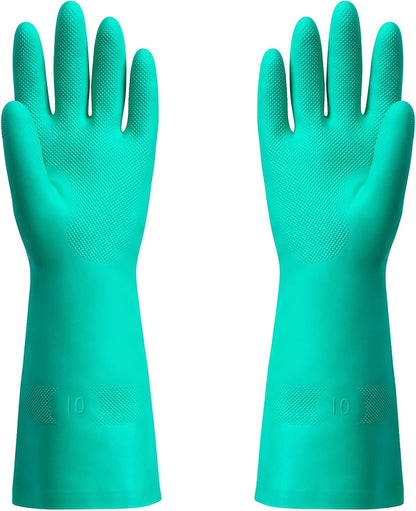 ThxToms Chemical Resistant Nitrile Gloves,Resist Household Acid, Alkali, Solvent and Oil, Latex Rubber Free, 1 Pair Extra Large