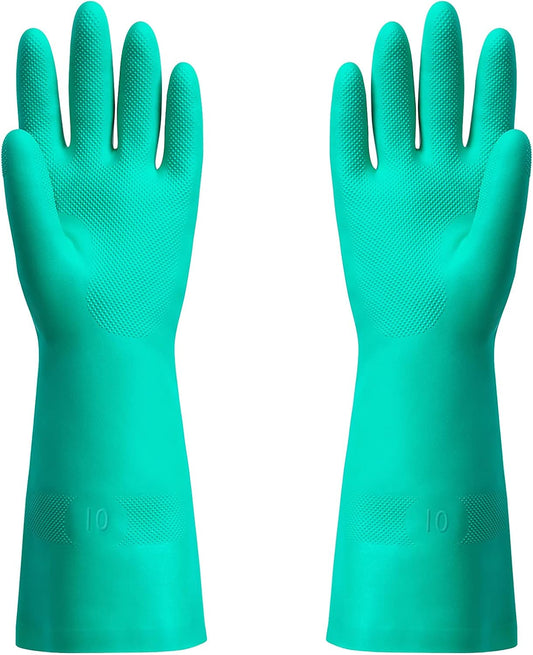 ThxToms Chemical Resistant Nitrile Gloves,Resist Household Acid, Alkali, Solvent and Oil, Latex Rubber Free, 1 Pair Extra Large