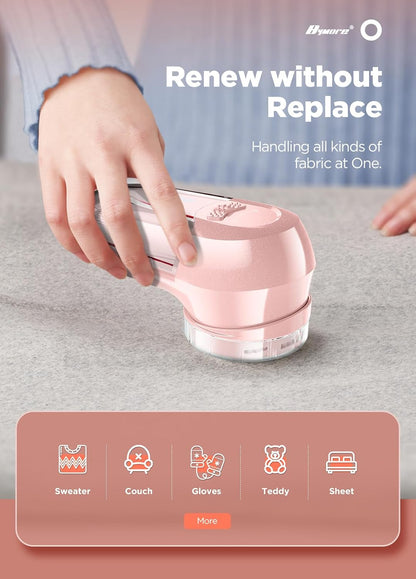 Bymore Fabric Shaver Lint Shaver for Clothes, Dual Power Lint Remover with Battery or Corded Use, Portable Sweater Shaver for Clothing, Furniture & Travel