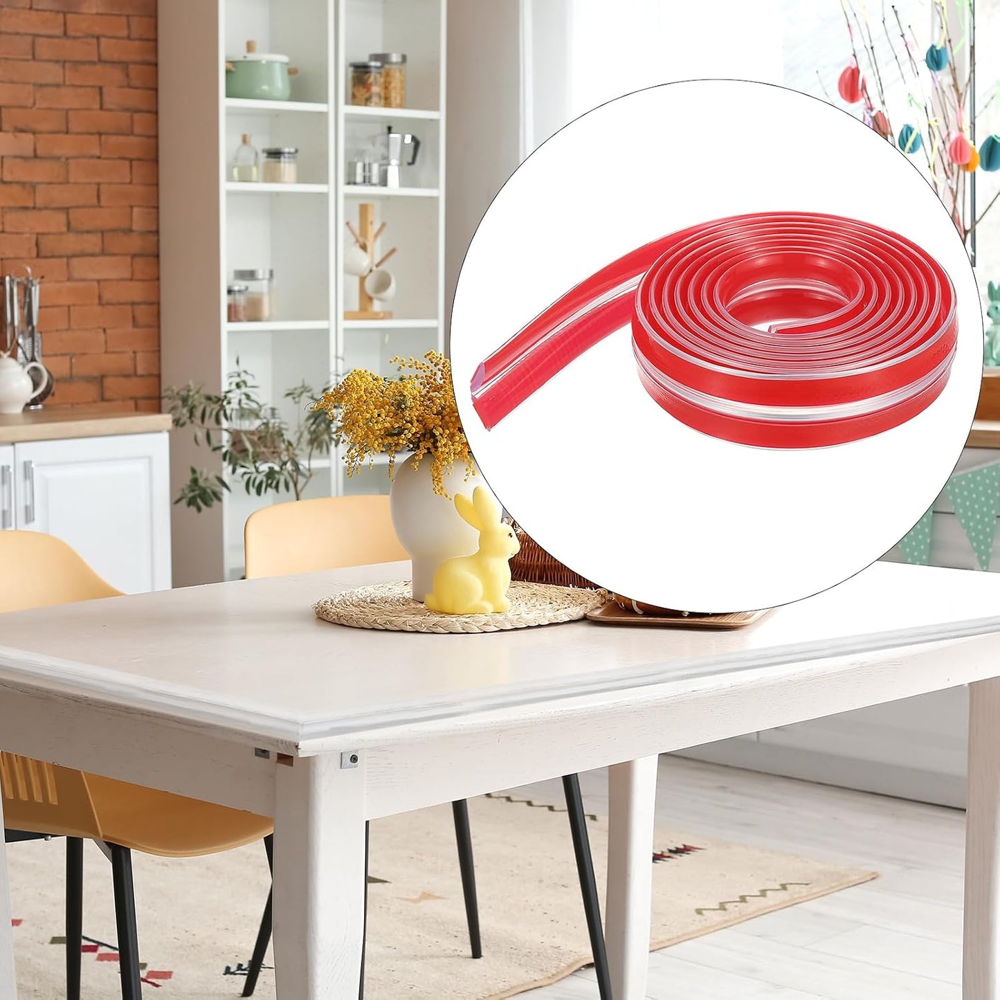PATIKIL Edge Protector Strip, 0.79IN x 6.6FT Children Proofing Silicone Soft Clear Corner Protectors Pre-Taped Strong Adhesive for Cabinets Tables Drawers
