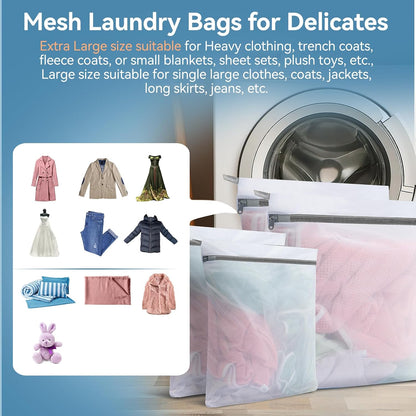 Mesh Laundry Bags for Delicates, 4Pcs Laundry Bags Mesh Wash Bags,Lingerie Bags for Washing Delicates, Laundry Bag for Delicates (1 Large,1 Medium,2 Small)