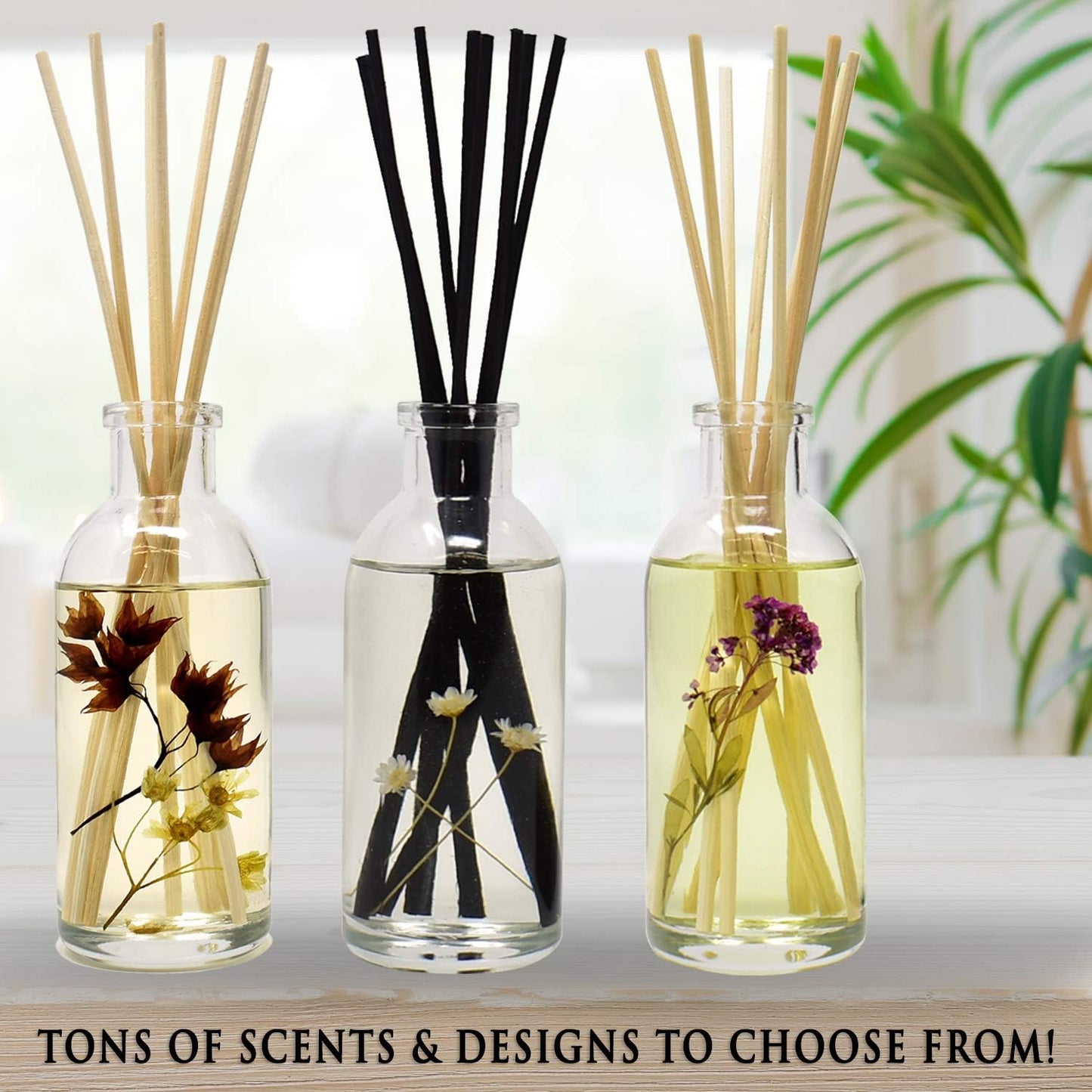 Urban Naturals Smoked Vanilla Reed Diffuser Set with Vanilla Bean, Sandalwood & Leather | Made in the USA - Colors B