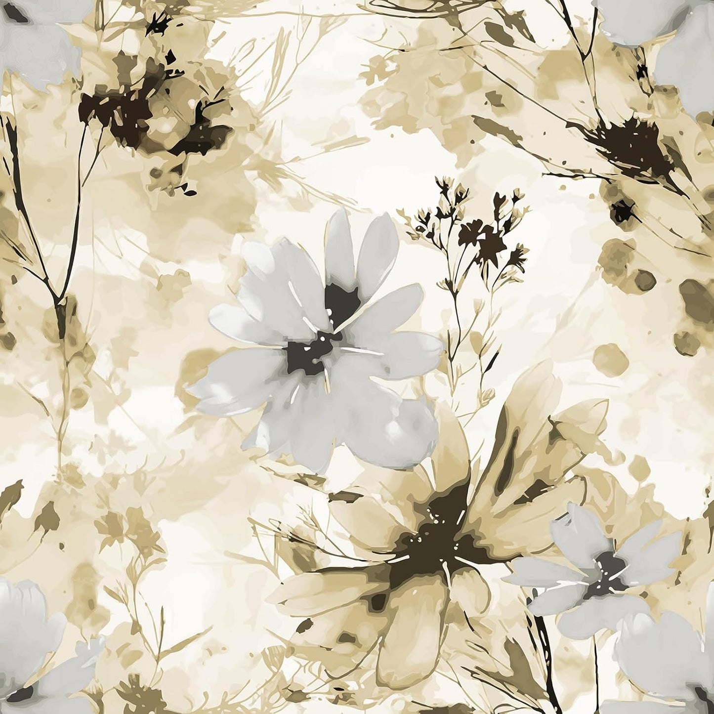 Red Watercolor Floral Peel and Stick Wallpaper Removable Self Adhesive Floral Wall Covering for Living Room Bedroom Accent Wall 17.7 x 70.8 in