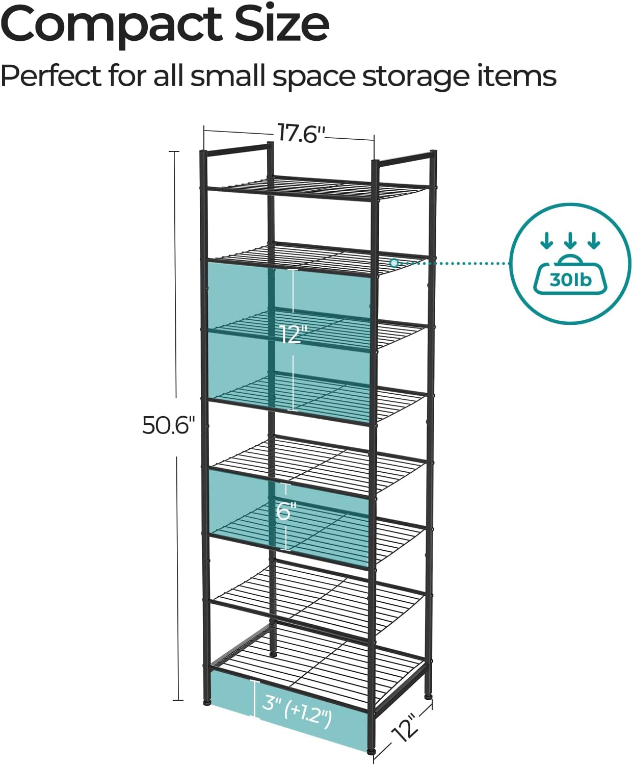 SONGMICS Metal Shoe Rack, Free Standing Shoe Organizer for Entryway Closet Garage Small Spaces, Heavy-Duty Slim Steel Storage Shelf, 8-Tier, Fits 16-24 Pairs, Bronze ULMR028A01
